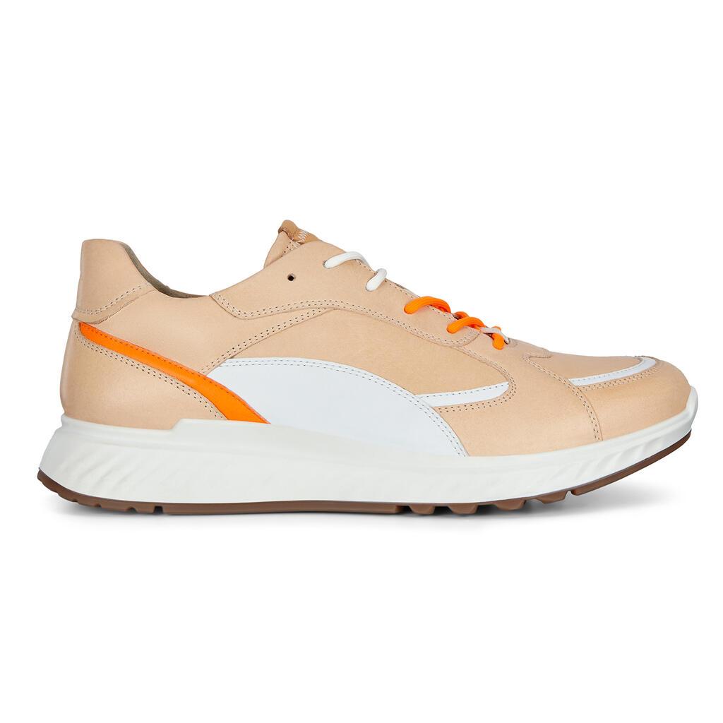 Ecco St.1 Mens Sneakers Beige/White/Orange Sales - India PNR-086239